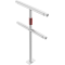 Protective railing | Steel tube  48 mm | Fixed postto be fixed by plugs | Middle post | hot-dip galvanized and white coatedwith red reflecting stripes